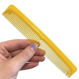 VINTAGE PRO 7" NYLON UNBREAKABLE HAIR‎ COMB #1130  MADE IN U.S.A. Yellow Purse